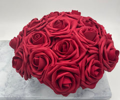 Red Rose bowl, porcelain marble pattern